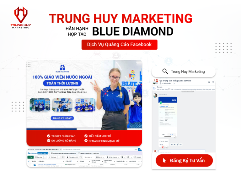 Blue Diamond: Tăng trưởng vượt bậc với chiến dịch Facebook Ads thu hút học viên