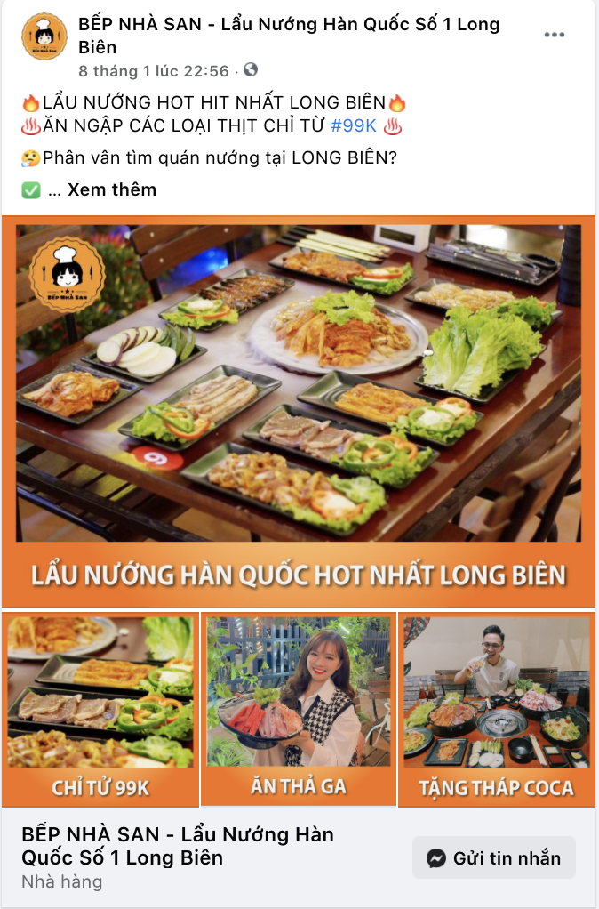 Tính năng Call to action trong quảng cáo Facebook Ads giúp tăng tỷ lệ chuyển đổi cho nhà hàng
