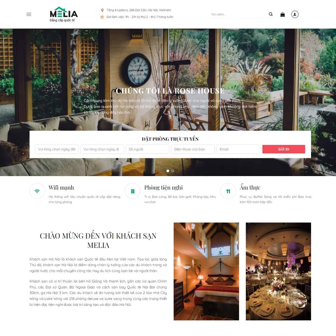 Website nên tích hợp tính năng đặt phòng trực tuyến
