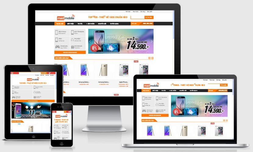 Website có giao diện đẹp, tương thích trên mọi thiết bị 